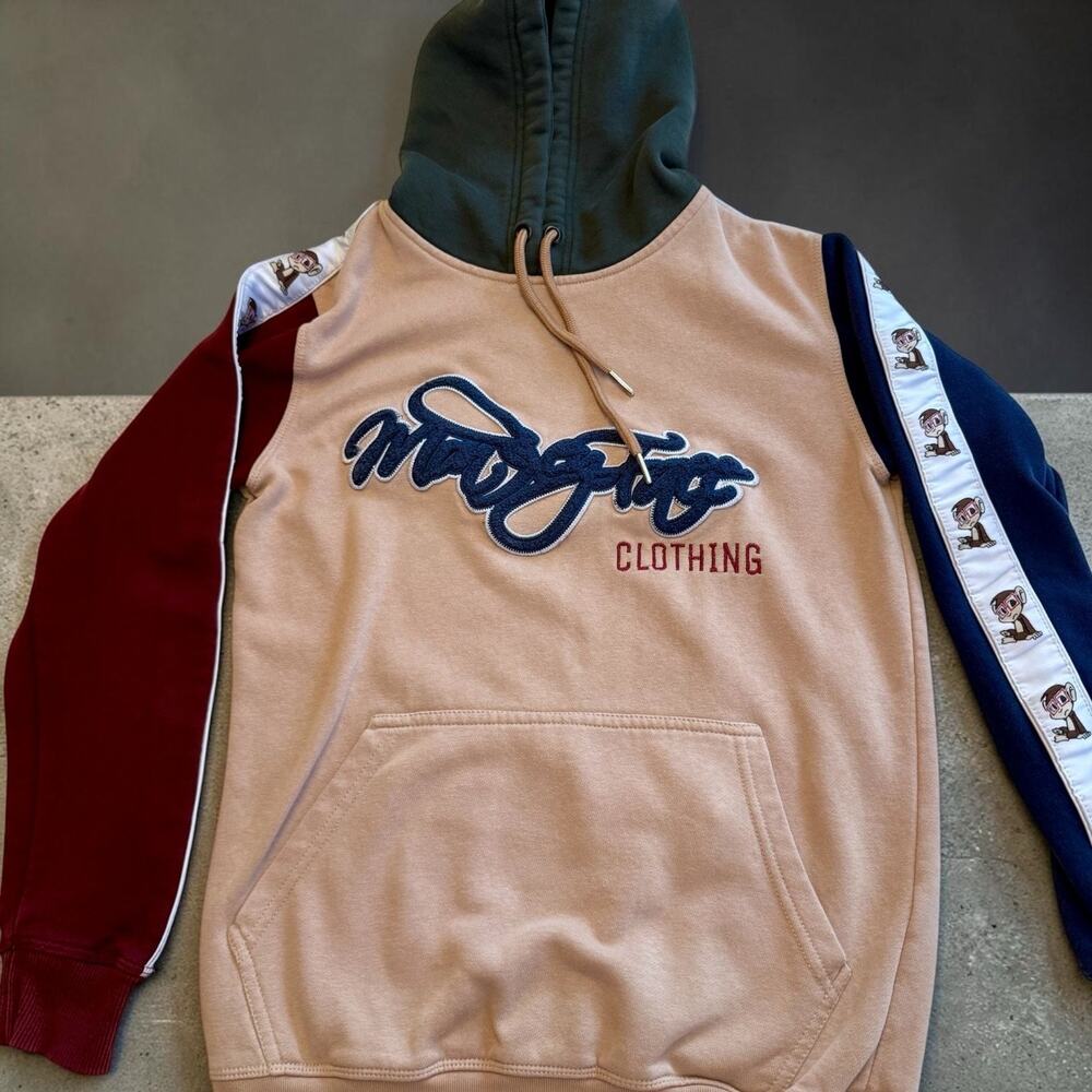 Wizyfy Clothing Colorblock Pullover Hoodie with Embroidered Logo